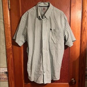 Cinch Men's Light Green Plaid Button Down Shirt